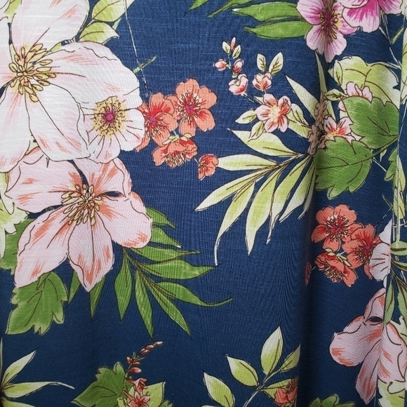 J.Jill Blue Multicolored Floral Sleeveless Summer Dress Sz XS - Picture 4 of 9